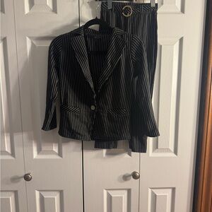 Chic Black and White Striped Kids Set